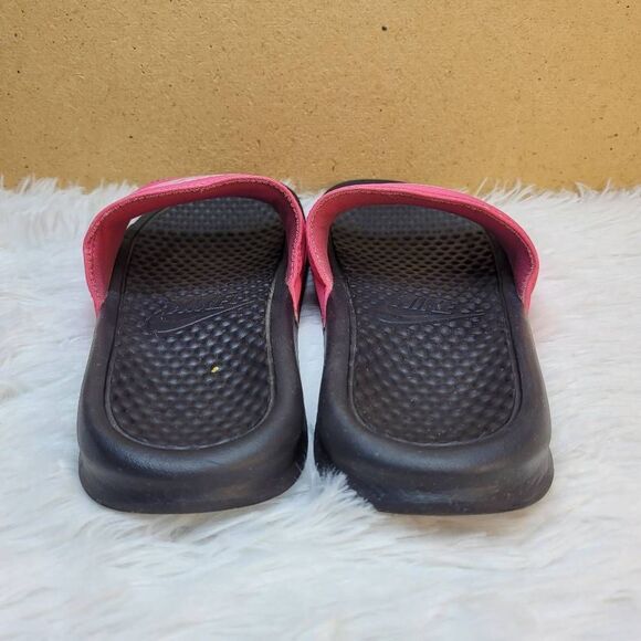 Nike Unisex Benassi Red, White and Black Slides- Size 5Y - Picture 5 of 9